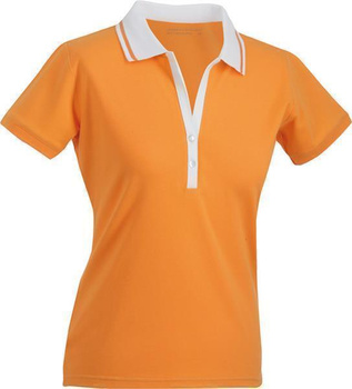 Damen Poloshirt ~ orange/wei S