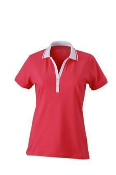 Damen Poloshirt ~ pink/wei S