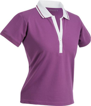 Damen Poloshirt ~ purple/wei S
