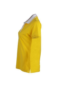 Damen Poloshirt ~ sonnengelb/wei XL
