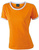 Damen Kontrast T-Shirt ~ orange/wei S