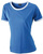Damen Kontrast T-Shirt ~ blau/wei M