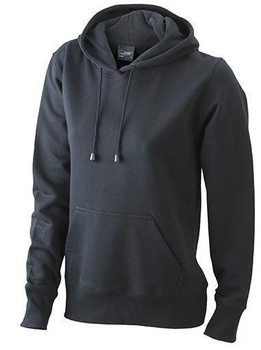 Damen Sweatshirt mit Kapuze ~ schwarz XL