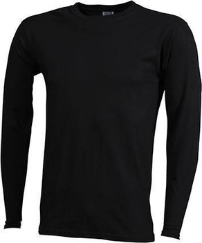 Trendiges Langarm T-Shirt ~ schwarz S