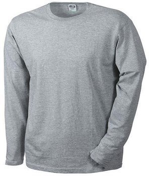 Trendiges Langarm T-Shirt ~ grey-heather L