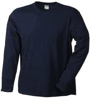 Trendiges Langarm T-Shirt ~ navy L
