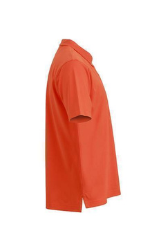 Herren Poloshirt Plain ~ dunkel-orange/blau-orange-wei S