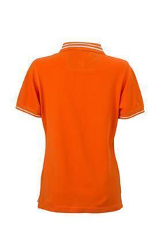 Damen Lifestyle Poloshirt ~ dunkel-orange/off-wei S