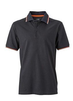 Herren Coldblack Poloshirt ~ schwarz/wei/orange S