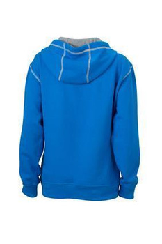 Damen Sweatshirt mit Kapuze ~ cobalt/heatergrau S