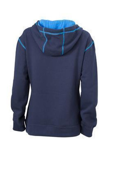 Damen Sweatshirt mit Kapuze ~ navy/cobalt S