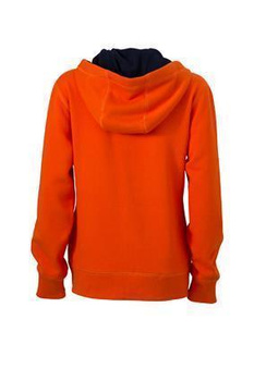 Ladies Lifestyle Zip-Hoody ~ dunkel-orange/navy M