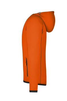 Kapuzen Fleecejacke mit Flatlocknhte ~ dunkel-orange/carbon-grau XL