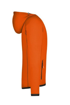Kapuzen Fleecejacke mit Flatlocknhte ~ dunkel-orange/carbon-grau XL