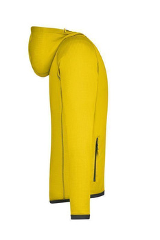 Kapuzen Fleecejacke mit Flatlocknhte ~ gelb/carbon-grau XL