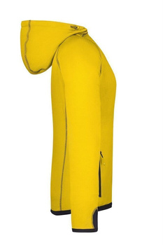 Damen Fleecejacke mit Kapuze ~ gelb/carbon-grau L