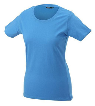 Damen T-Shirt mit Single-Jersey ~ aquablau XL