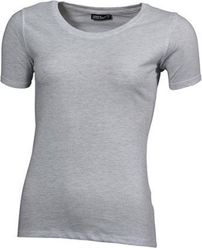 Damen T-Shirt mit Single-Jersey ~ ash XXL