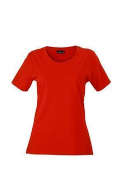 Damen T-Shirt mit Single-Jersey ~ tomatenrot M