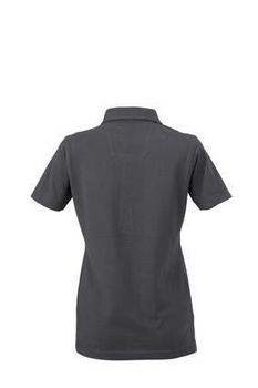 Damen Poloshirt Plain ~ graphit/wei S