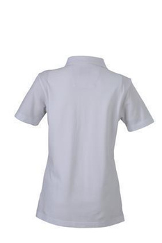 Damen Poloshirt Plain ~ wei/navy S