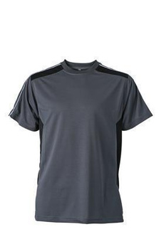 Funktions T-Shirt von James&Nicholson ~ carbon/schwarz 3XL