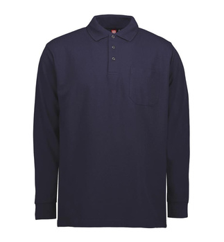 PRO Wear Langarm Poloshirt | Tasche Navy M