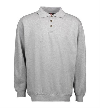 Klassisches Polo-Sweatshirt Grau meliert L