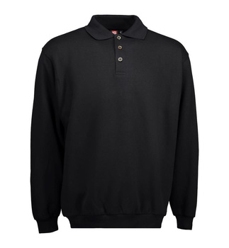 Klassisches Polo-Sweatshirt Schwarz 4XL