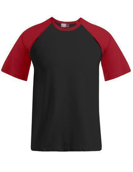 Herren Raglan T-Shirt ~ Schwarz/Rot M