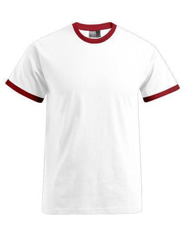 T-Shirt Contrast  ~ Wei/Rot L