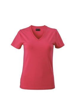 Damen V-Neck T-Shirt ~ pink XXL
