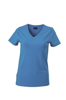 Damen V-Neck T-Shirt ~ turquoise XXL