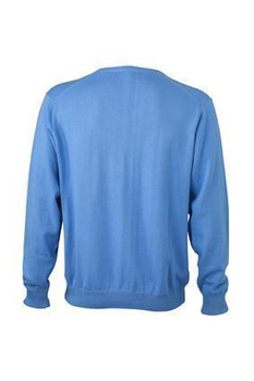 Herren Sweatshirt V-Ausschnitt ~ glacier-blau L