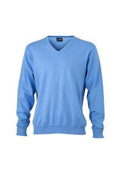 Herren Sweatshirt V-Ausschnitt ~ glacier-blau 3XL