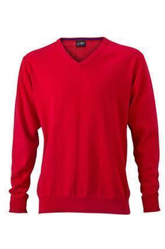 Herren Sweatshirt V-Ausschnitt ~ rot XL