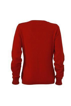 Damen Sweatshirt mit V-Ausschnitt ~ bordeaux XL