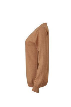 Damen Sweatshirt mit V-Ausschnitt ~ camel L