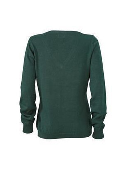Damen Sweatshirt mit V-Ausschnitt ~ dunkelgrn XL