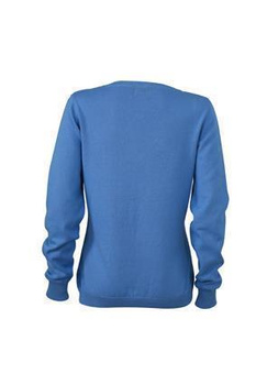 Damen Sweatshirt mit V-Ausschnitt ~ hellblau XXL