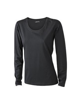 Damen Langarm T-Shirt ~ schwarz 3XL