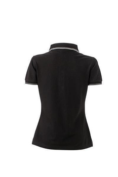 Damen Polohemd in Piqu-Qualitt ~ schwarz/wei S