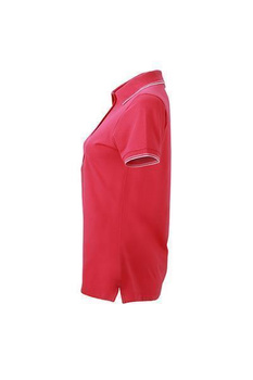 Damen Polohemd in Piqu-Qualitt ~ pink/wei XL