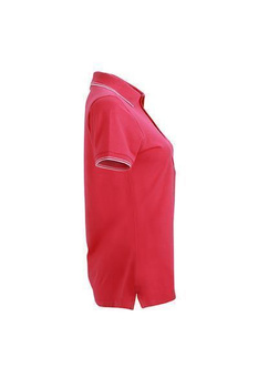 Damen Polohemd in Piqu-Qualitt ~ pink/wei XL