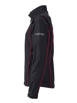 Damen Softshelljacke mit abnehmbaren rmel ~ schwarz/rot XL