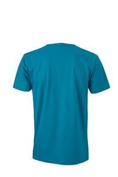 Herren Slim Fit V-Neck T-Shirt ~ caribbean-blau S
