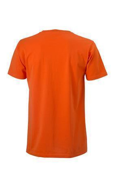 Herren Slim Fit V-Neck T-Shirt ~ dunkel-orange L