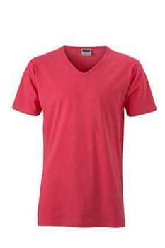 Herren Slim Fit V-Neck T-Shirt ~ light-berry XL