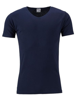 Herren Slim Fit V-Neck T-Shirt ~ navy M