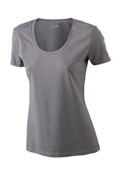 Damen Stretch Round T-Shirt ~ charcoal XL